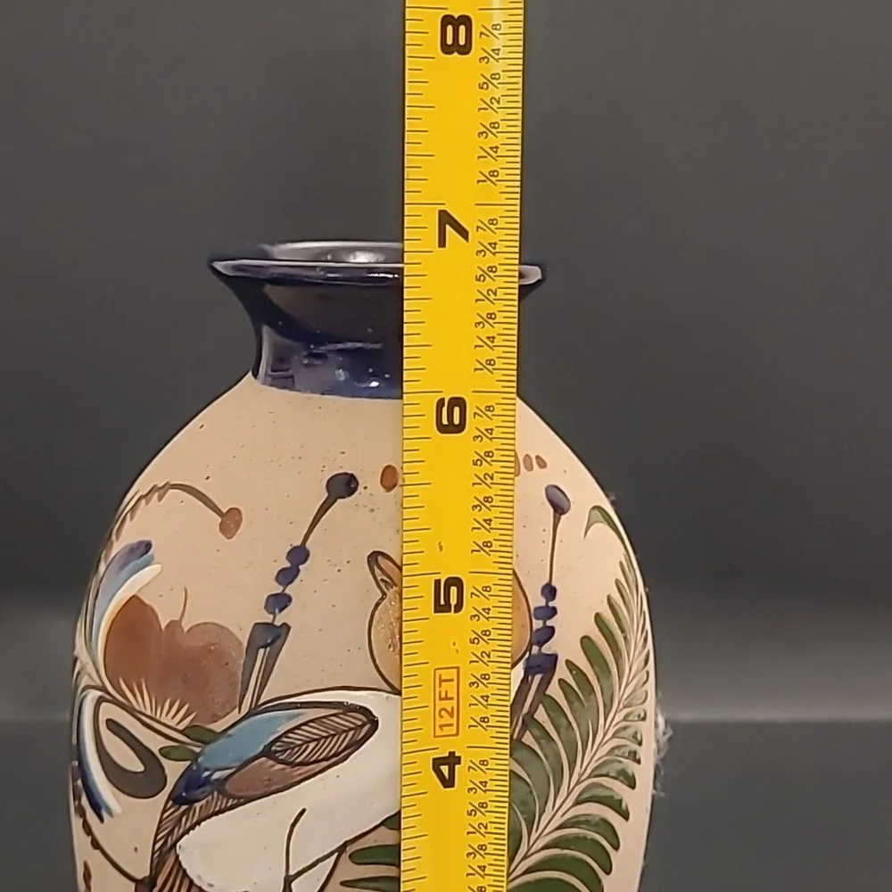 Handpainted Mexican Vase with an Adorable Owl